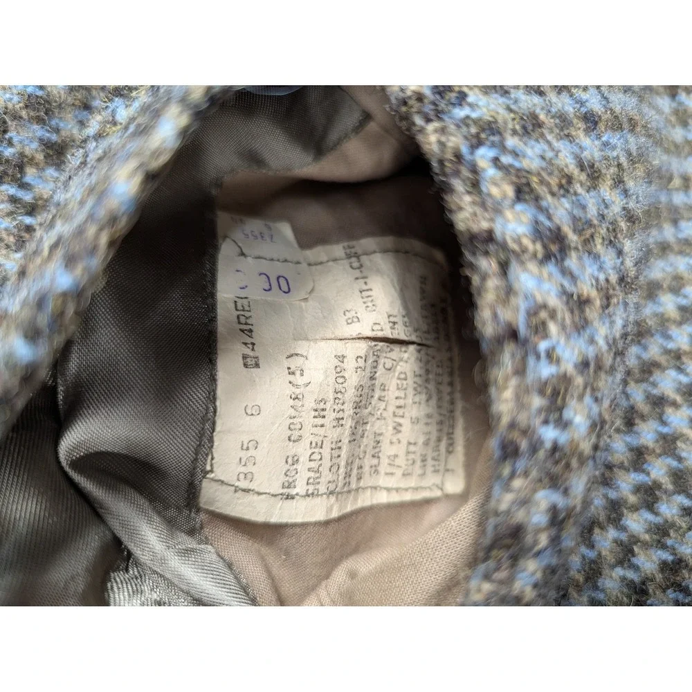 Vintage Harris Tweed Brown Houndstooth Scottish Wool Mens Blazer Size 44R‎